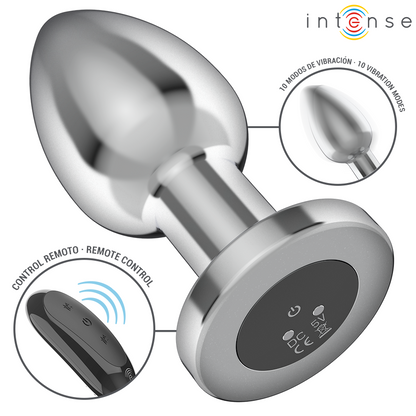 Plug anal vibrant métal - 10 vibrations - Large