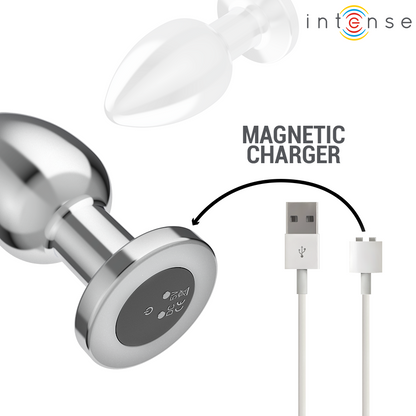 Plug anal vibrant métal - 10 vibrations - Large