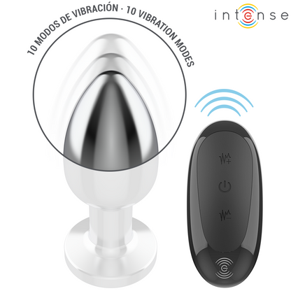 Plug anal vibrant métal - 10 vibrations - Large