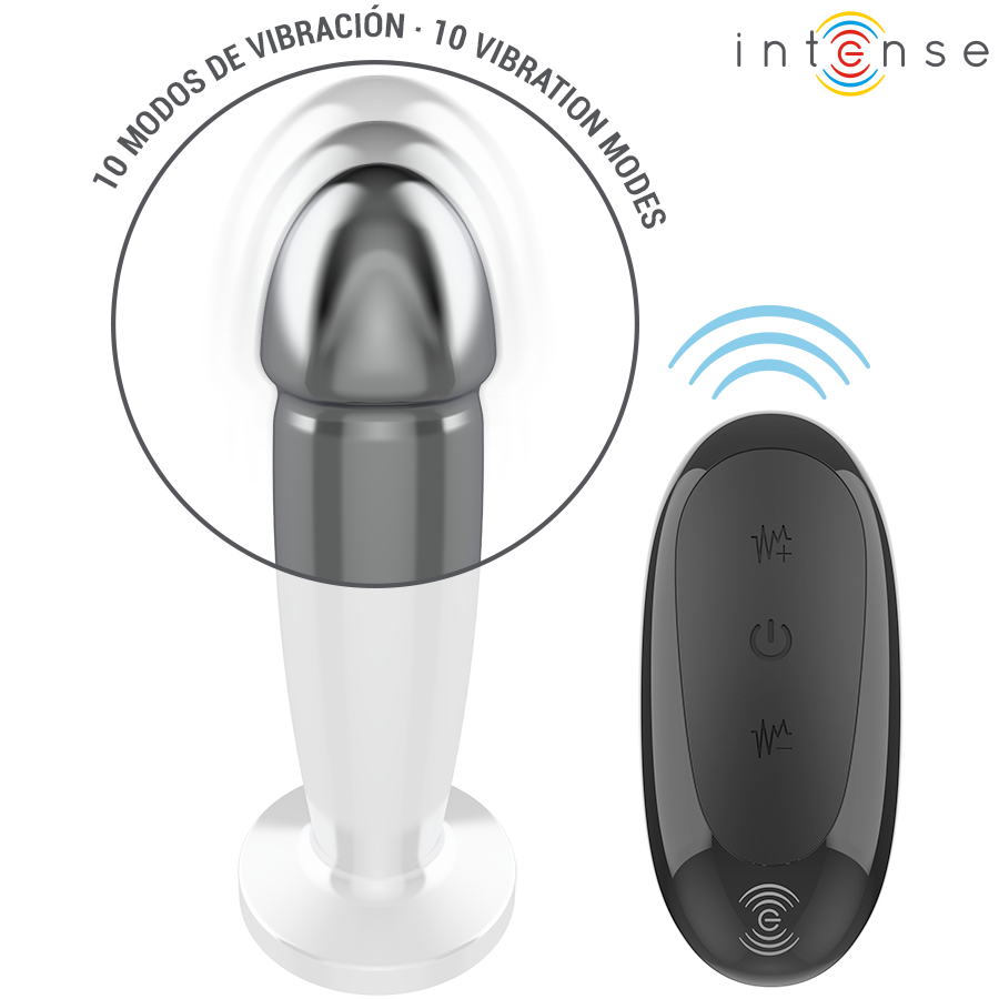 Plug anal métal 10 vibrations - Medium