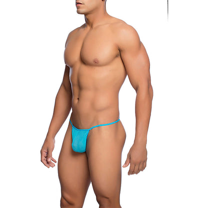 MOB - STRING TRANSPARENT EN FORME DE T AQUA TAILLE S/M