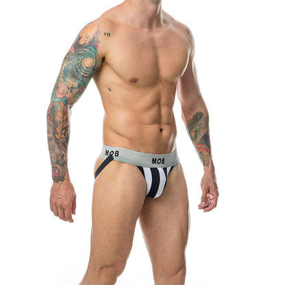 MOB - JOCK BLANC À RAYURES CLASSIQUES TAILLE L