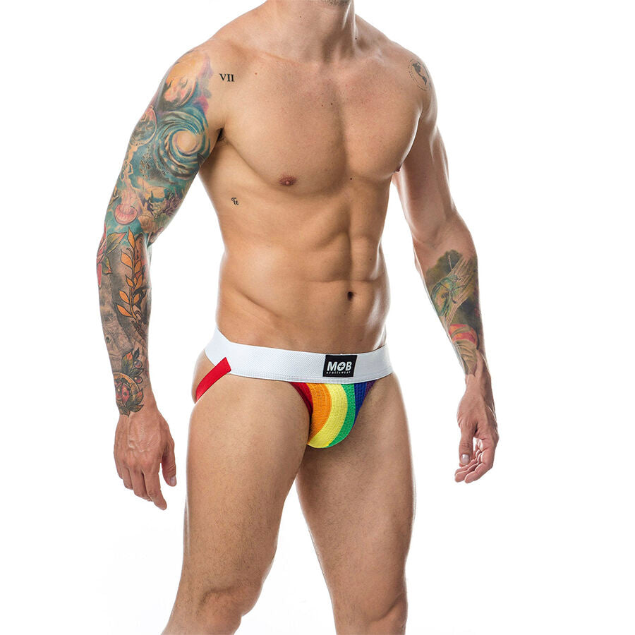 MOB - JOCK CLASSIQUE À RAYURES ARC-EN-CIEL TAILLE XL