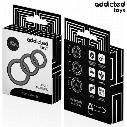 ADDICTED TOYS - LOT DE ANNEAUX EN SILICONE MODÈLE 1