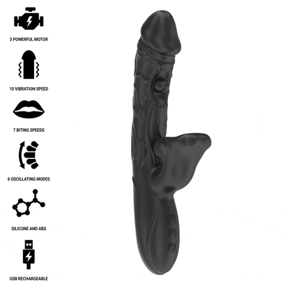 IBIZA - VIBRATEUR ET STIMULATEUR DE CLITORIS AVEC EFFET DE MORDRE ET DE ROTATION