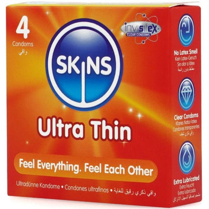 SKINS - PACK DE 4 PRÉSERVATIFS ULTRA FINS PREMIUM