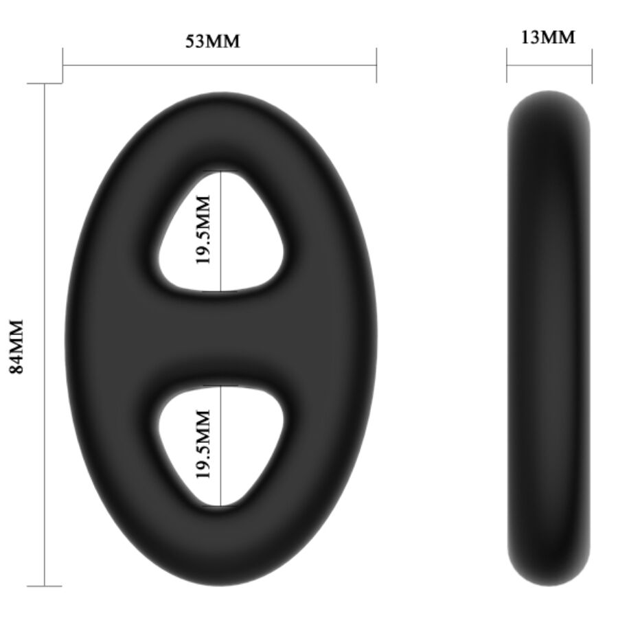 CRAZY BULL - BAGUE EN SILICONE DOUBLE OVALE