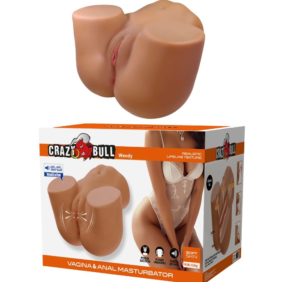 CRAZY BULL - WENDY VIBRATEUR ET SUÇON FÉMININ RÉALISTE AVEC SON 11 KG