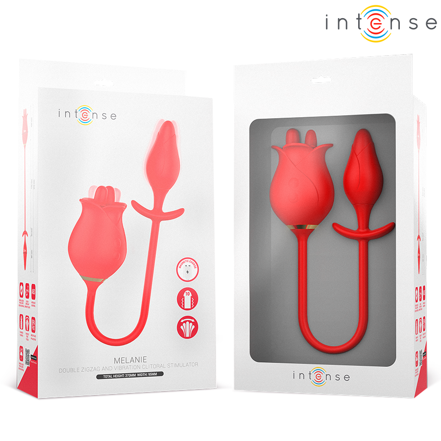 INTENSE - MELANIE DOUBLE STIMULATEUR DE CLITORIS AVEC LANGUE EN ZIGZAG