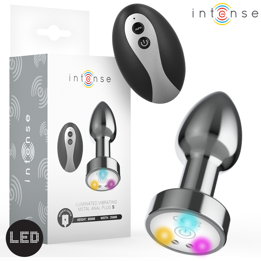 Plug anal métal lumineux & vibrant -  Small