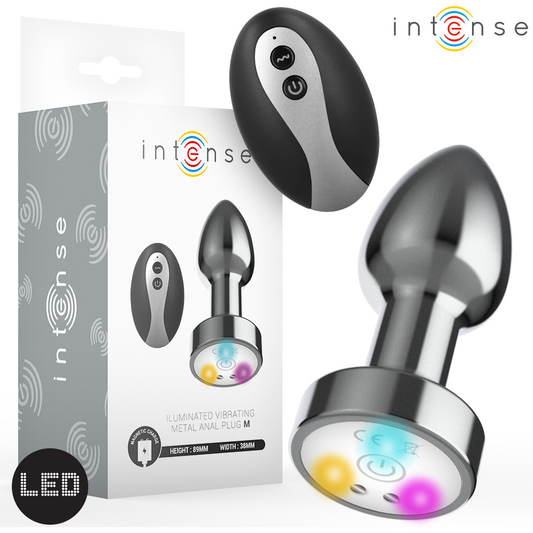 Plug anal métal lumineux & vibrant - Medium