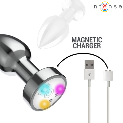 Plug anal métal lumineux & vibrant - Medium