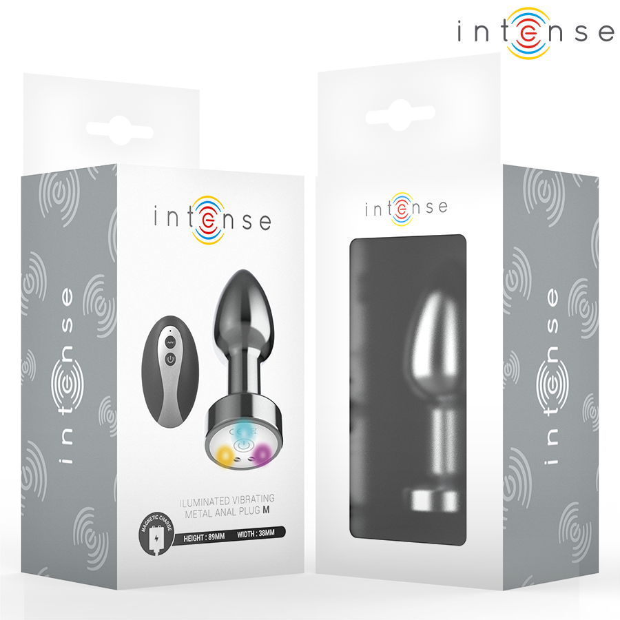Plug anal métal lumineux & vibrant - Medium