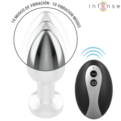 Plug anal métal lumineux & vibrant - Medium