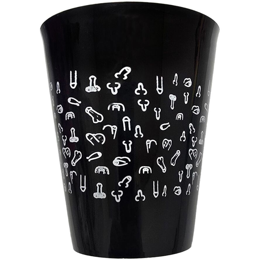 DIABLO PICANTE - BLACK CUP 500 ML AVEC PÉNIS BLANCS