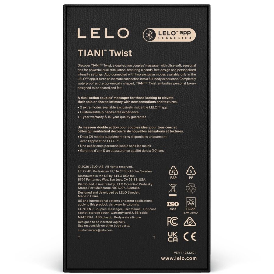 Tiani Twist - Stimulateur connecté pour couples - Bleu