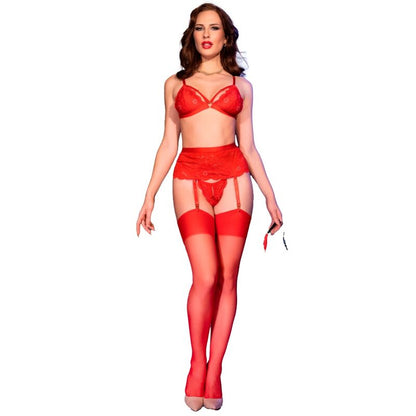 CHILIROSE - CR 4895 ENSEMBLE 5 PIÈCES ROUGE L