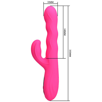 PRETTY LOVE - VIBRATEUR LAPIN MULTIFONCTION WINTERS AVEC AFFICHAGE LED ROSE