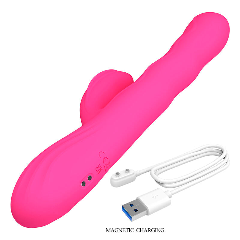 PRETTY LOVE - VIBRATEUR LAPIN MULTIFONCTION WINTERS AVEC AFFICHAGE LED ROSE