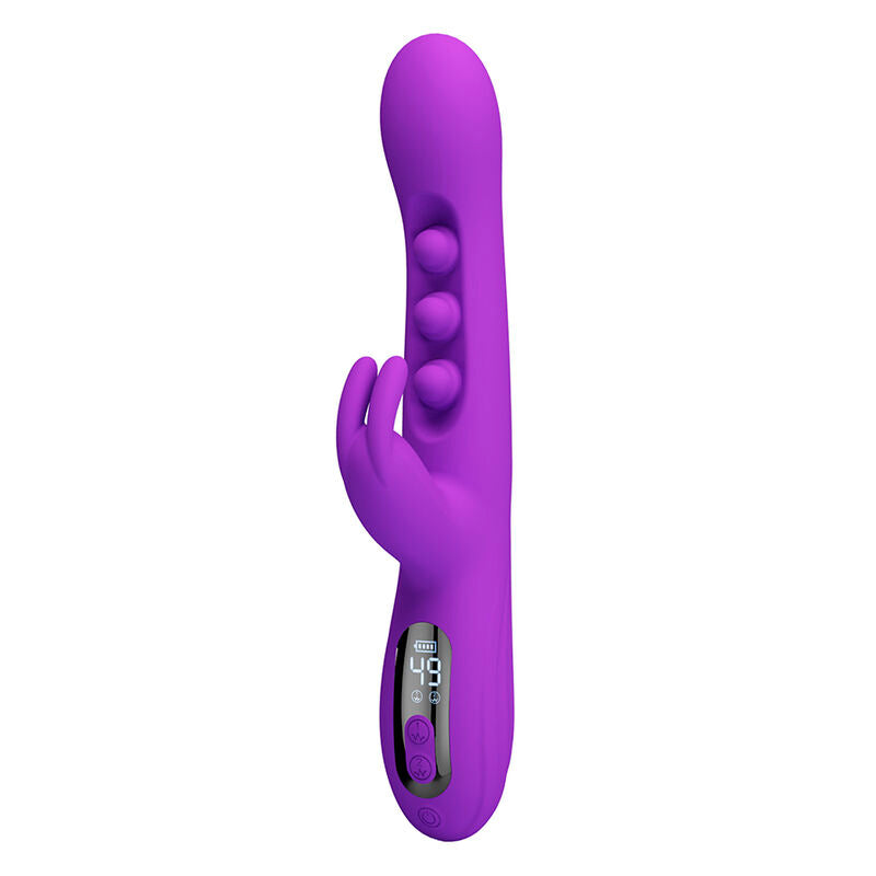 PRETTY LOVE - VIBRATEUR LAPIN SABIEN AVEC STIMULATION PAR TAPOTEMENTS ET LED VIOLETTE