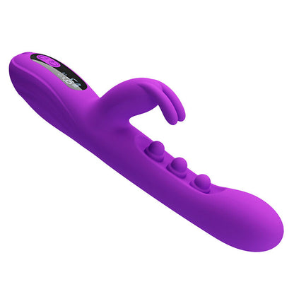 PRETTY LOVE - VIBRATEUR LAPIN SABIEN AVEC STIMULATION PAR TAPOTEMENTS ET LED VIOLETTE