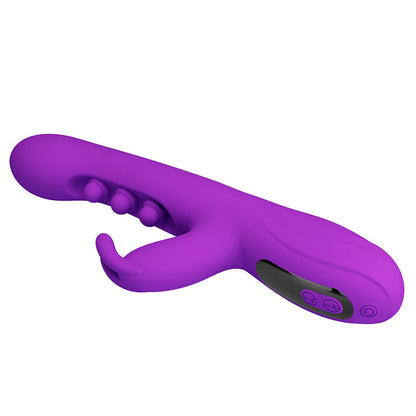 PRETTY LOVE - VIBRATEUR LAPIN SABIEN AVEC STIMULATION PAR TAPOTEMENTS ET LED VIOLETTE