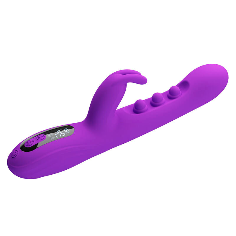 PRETTY LOVE - VIBRATEUR LAPIN SABIEN AVEC STIMULATION PAR TAPOTEMENTS ET LED VIOLETTE