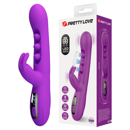 PRETTY LOVE - VIBRATEUR LAPIN SABIEN AVEC STIMULATION PAR TAPOTEMENTS ET LED VIOLETTE
