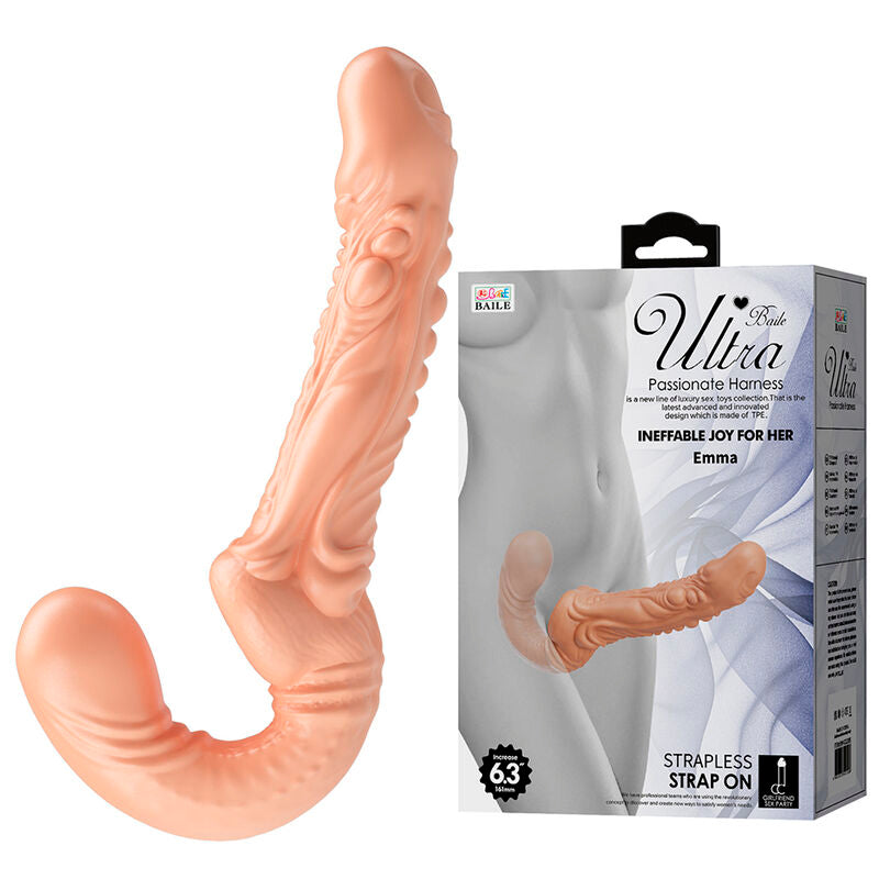 BAILE - EMMA STRAP-ON TEXTURÉ À DOUBLE PÉNÉTRATION