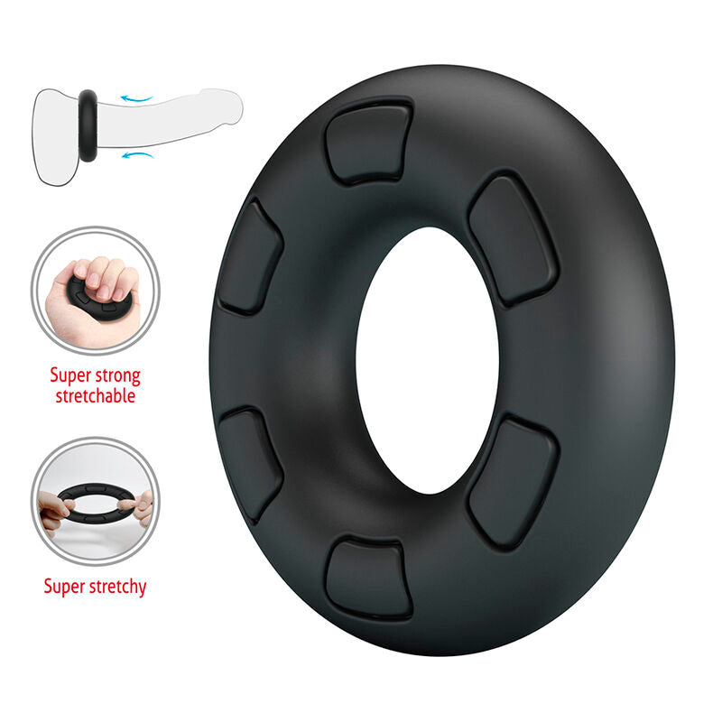 CRAZY BULL - ANNEAU PÉNAL EN SILICONE SUPER DOUX BERTRAM NOIR