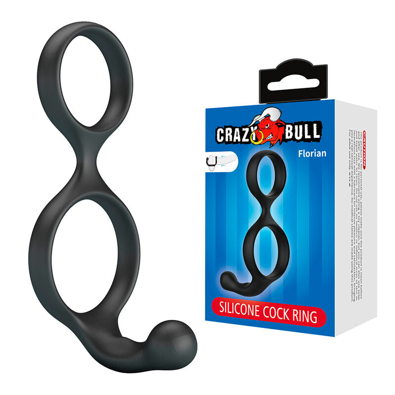 CRAZY BULL - FLORIAN DOUBLE ANNEAU DE PÉNIS ET DE TESTICULES NOIR
