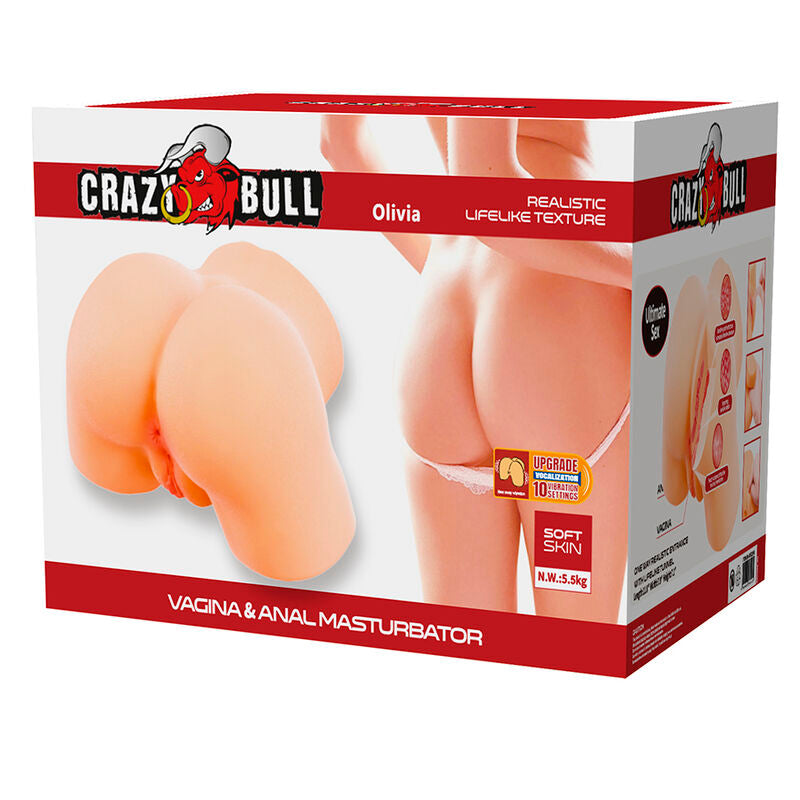 CRAZY BULL - OLIVIA DOUBLE MASTURBATEUR VIBRANT VAGINAL ET ANAL FLESH