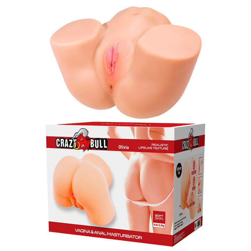 CRAZY BULL - OLIVIA DOUBLE MASTURBATEUR VIBRANT VAGINAL ET ANAL FLESH