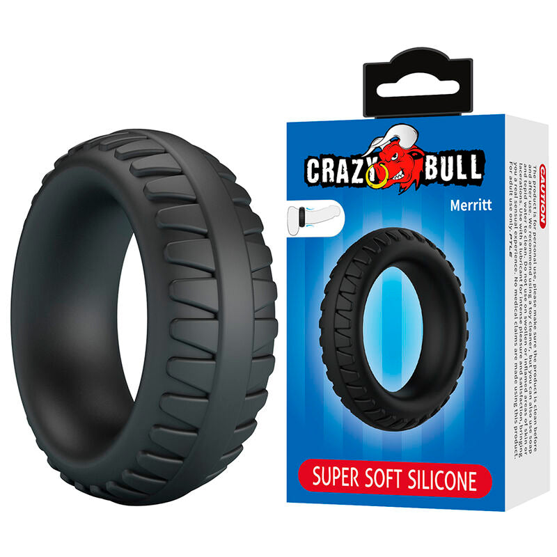 CRAZY BULL - MERRITT ANNEAU PÉNAL EN SILICONE TEXTURÉ NOIR