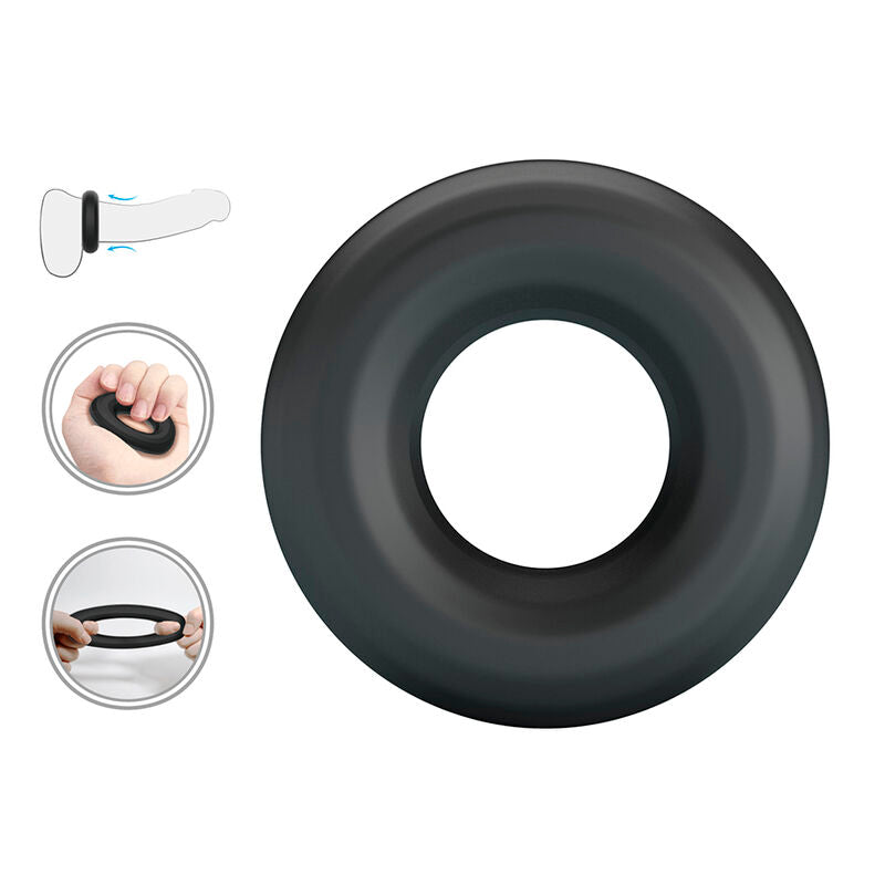 CRAZY BULL - ANNEAU PÉNAL URBAN EN SILICONE ULTRA DOUX NOIR