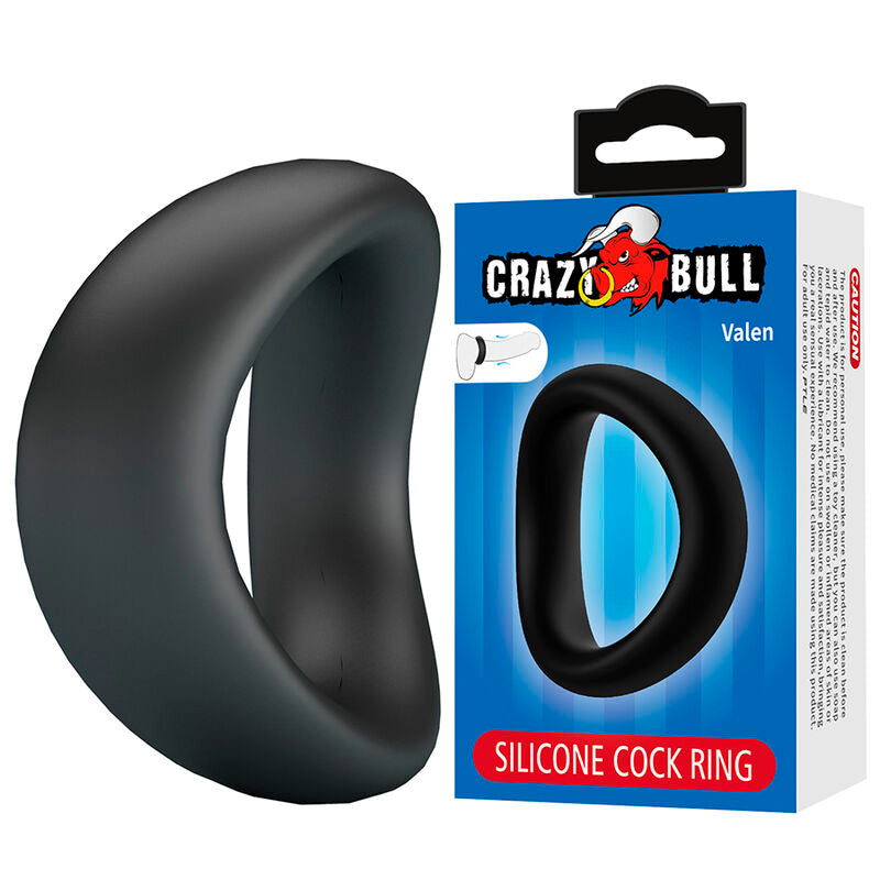 CRAZY BULL - VALEN ANNEAU PÉNAL ERGONOMIQUE EN SILICONE NOIR