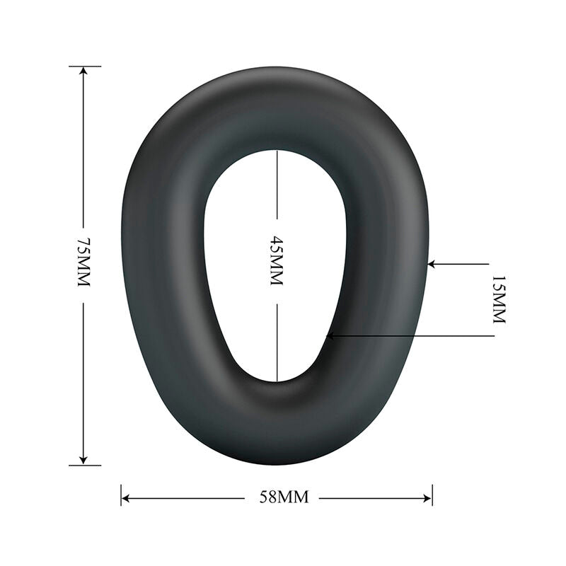CRAZY BULL - VESPER ANNEAU PÉNAL EN SILICONE ULTRA DOUX NOIR