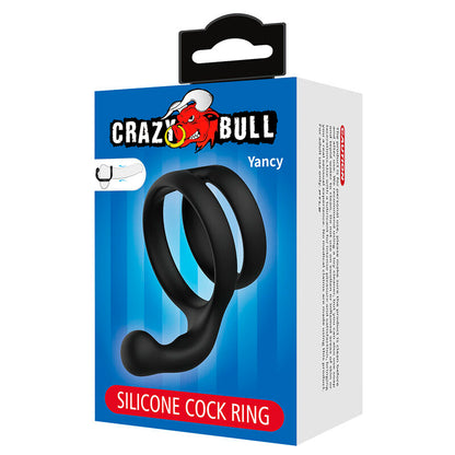 CRAZY BULL - YANCY DOUBLE ANNEAU DE PÉNIS ET DE TESTICULES NOIR