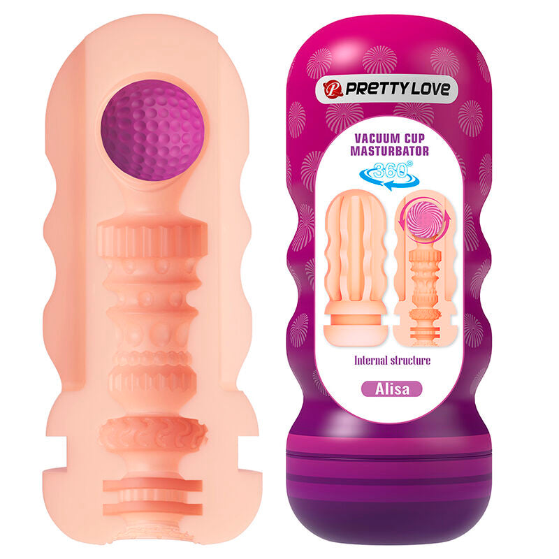 PRETTY LOVE - MASTURBATEUR LISSANT VAGINAL AVEC VENTOUSE ET TEXTURES INTERNES