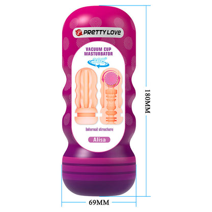 PRETTY LOVE - MASTURBATEUR LISSANT VAGINAL AVEC VENTOUSE ET TEXTURES INTERNES
