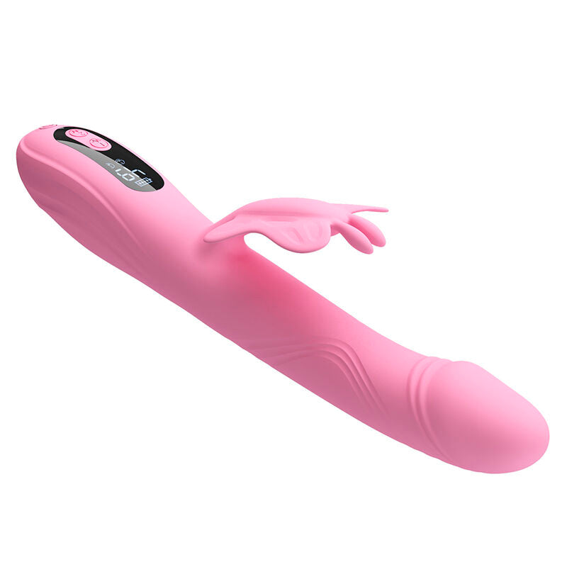 PRETTY LOVE - VIBRATEUR BELLA RABBIT AVEC STIMULATION PAPILLON ET LED ROSE