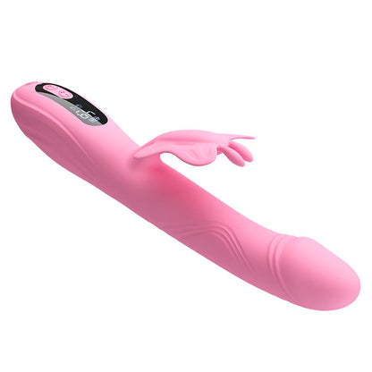 PRETTY LOVE - VIBRATEUR BELLA RABBIT AVEC STIMULATION PAPILLON ET LED ROSE