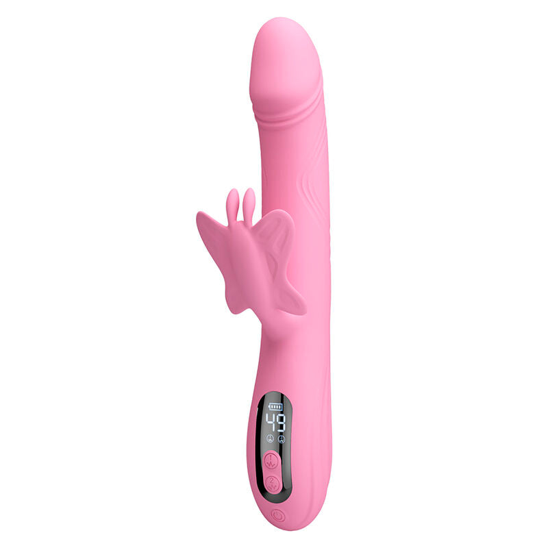 PRETTY LOVE - VIBRATEUR BELLA RABBIT AVEC STIMULATION PAPILLON ET LED ROSE