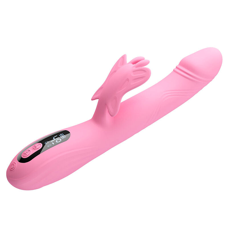 PRETTY LOVE - VIBRATEUR BELLA RABBIT AVEC STIMULATION PAPILLON ET LED ROSE