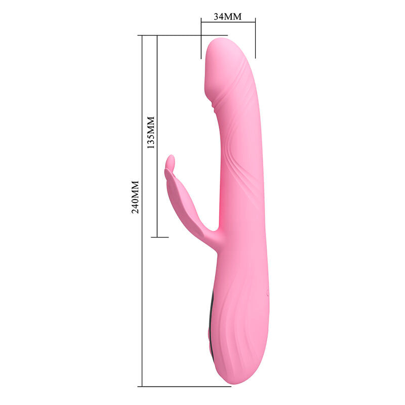 PRETTY LOVE - VIBRATEUR BELLA RABBIT AVEC STIMULATION PAPILLON ET LED ROSE