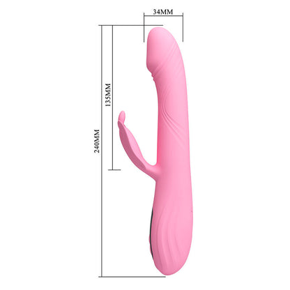 PRETTY LOVE - VIBRATEUR BELLA RABBIT AVEC STIMULATION PAPILLON ET LED ROSE