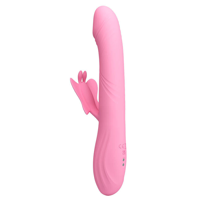 PRETTY LOVE - VIBRATEUR BELLA RABBIT AVEC STIMULATION PAPILLON ET LED ROSE