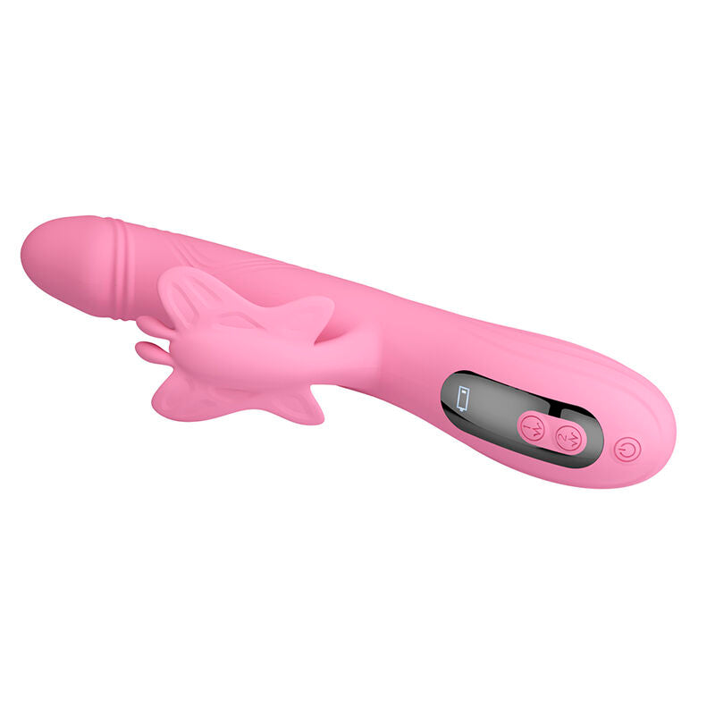 PRETTY LOVE - VIBRATEUR BELLA RABBIT AVEC STIMULATION PAPILLON ET LED ROSE