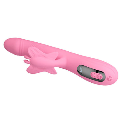 PRETTY LOVE - VIBRATEUR BELLA RABBIT AVEC STIMULATION PAPILLON ET LED ROSE