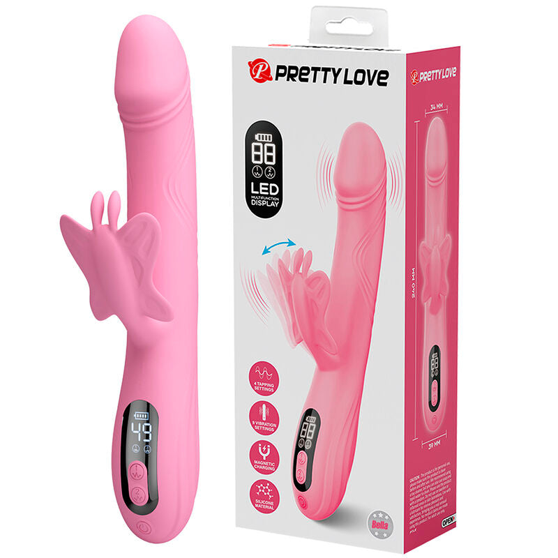 PRETTY LOVE - VIBRATEUR BELLA RABBIT AVEC STIMULATION PAPILLON ET LED ROSE